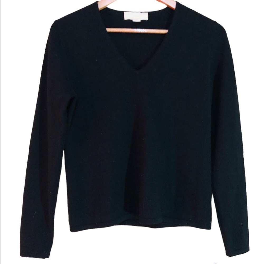Vintage 90s mainbocher academia grunge v-neck cashmere sweater top